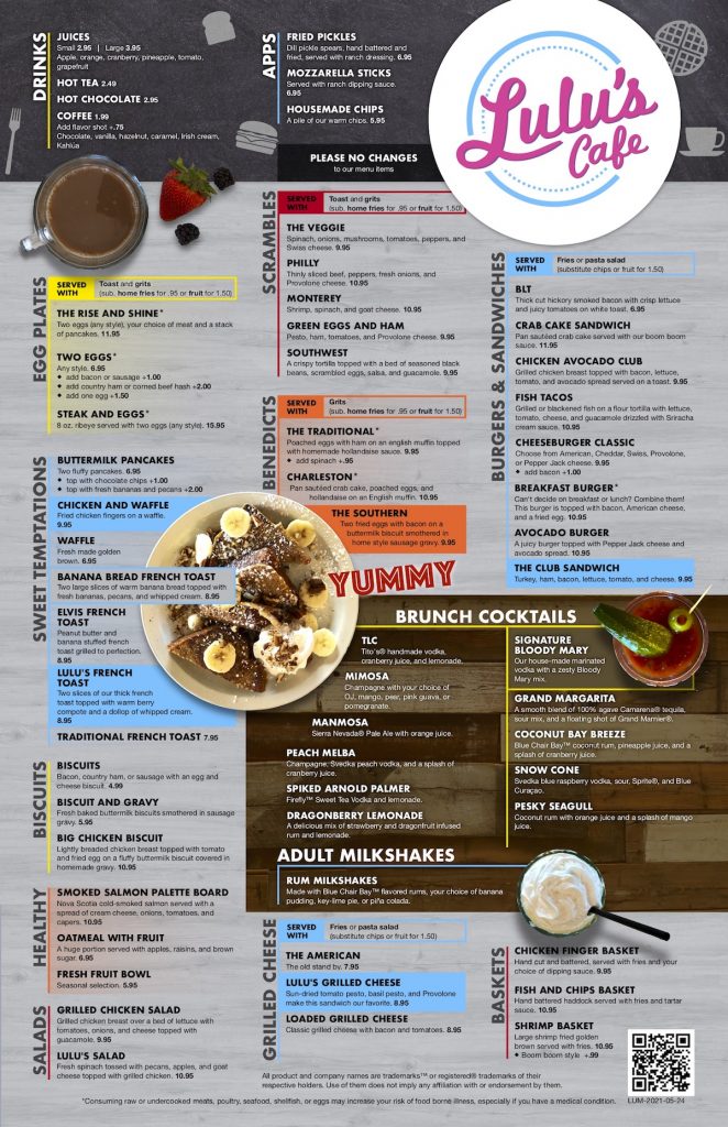 Menu – Lulu's Cafe