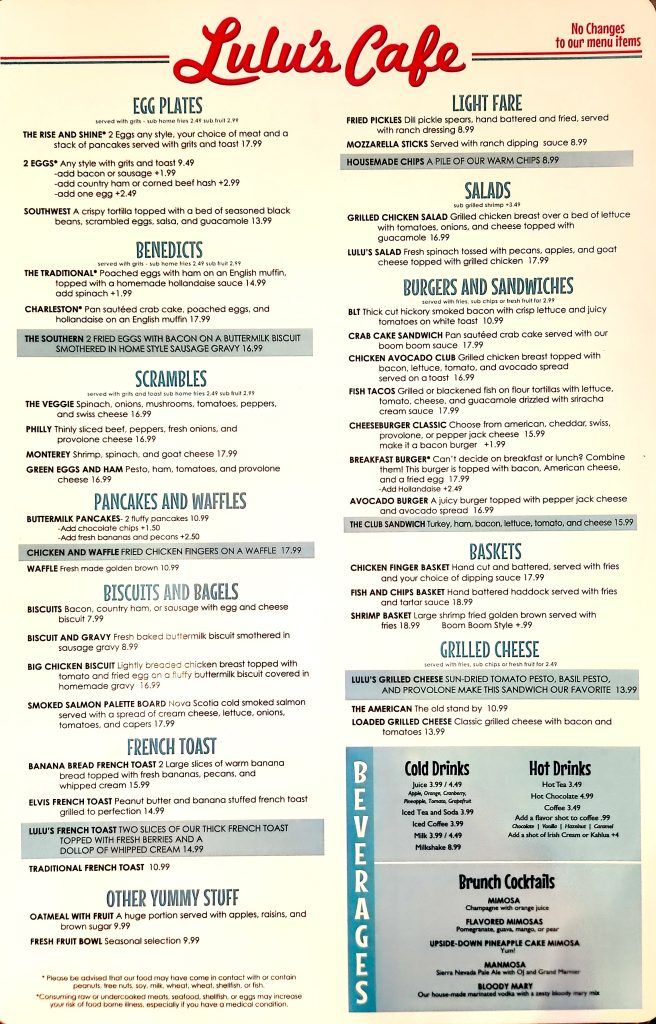 Menu 2025 Updated